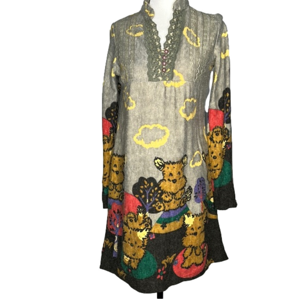 Kawaii Long Sleeve Teddy Bear  Dress